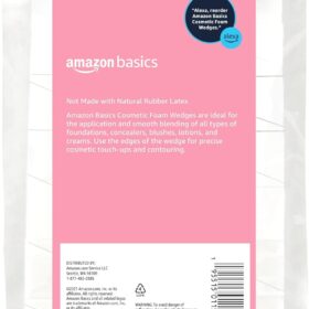 Amazon Basics 32-Piece Cosmetic Foam Wedges – Professional Makeup Sponges for Blending Foundation, Creams, and Concealers