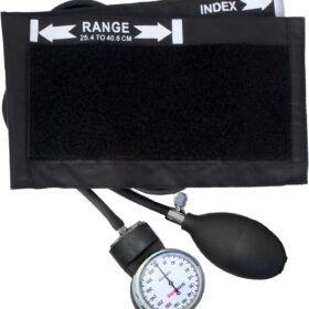 Dixie EMS Deluxe Aneroid Sphygmomanometer - Professional Manual Blood Pressure Monitor Kit with Adult Nylon Cuff, Carrying Case & Calibration Tool