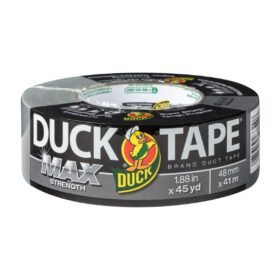 Duck Brand Max Strength Duct Tape - Heavy Duty, Industrial Grade Silver Tape - 1.88 Inch x 45 Yards - Superior Adhesion for Repairs & DIY (240201)