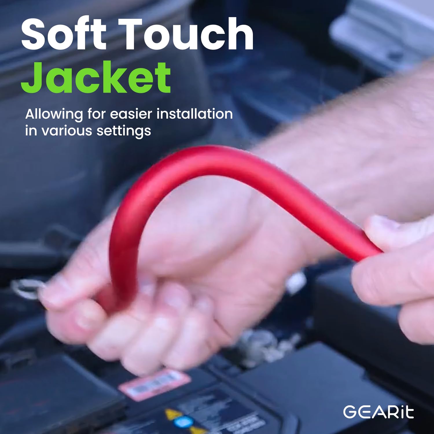 GEARit 1/0 Gauge AWG CCA Power Wire - 10 Feet Red Translucent Copper Clad Aluminum Cable for Car Audio, Battery Ground, Amps, RV & Electrical Wiring