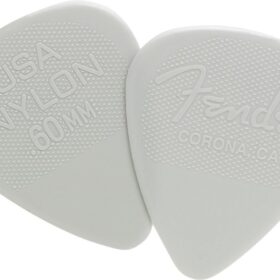 Fender 351 Classic Nylon Guitar Picks – 0.60mm Medium Gauge, 12-Pack (White)