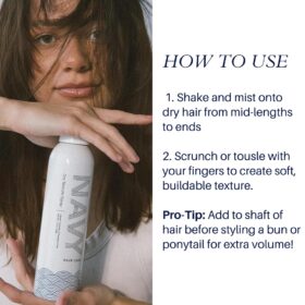 NAVY HAIR CARE Dry Texture Spray – 7 oz Lightweight Volumizing & Texturizing Hair Spray with Sunflower Oil for Flexible Hold & Non-Sticky Finish