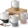 Gencywe 16oz Ceramic Coffee Mug Set of 4 – Large Porcelain Tea Cups with Ergonomic Handles – Microwave, Dishwasher & Oven Safe – Elegant Kitchen Drinkware for Coffee, Latte & Cocoa