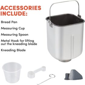 Elite Gourmet EBM8103M Programmable Bread Maker - 2LB Digital Machine with 19 Settings, Gluten Free, 3 Loaf Sizes & Timer, Mint