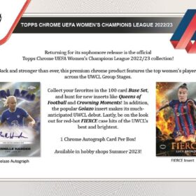 2022-23 Topps Chrome UEFA Women's Champions League Soccer Factory Sealed Blaster Box - 3 Exclusive Aqua Prism Parallels
