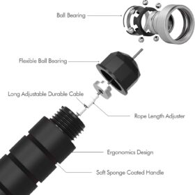 Premium Adjustable Speed Jump Rope – Tangle-Free Steel Cable with Non-Slip Foam Handles for Men, Women & Kids – Cardio Training for Home Gym, Fitness, Boxing, and MMA