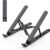 Portable Adjustable Laptop Stand - Ergonomic Aluminum & Silicone Riser for 10-15.6 Inch Notebooks | Foldable, Ventilated & Anti-Slip Computer Desk Mount (Black)