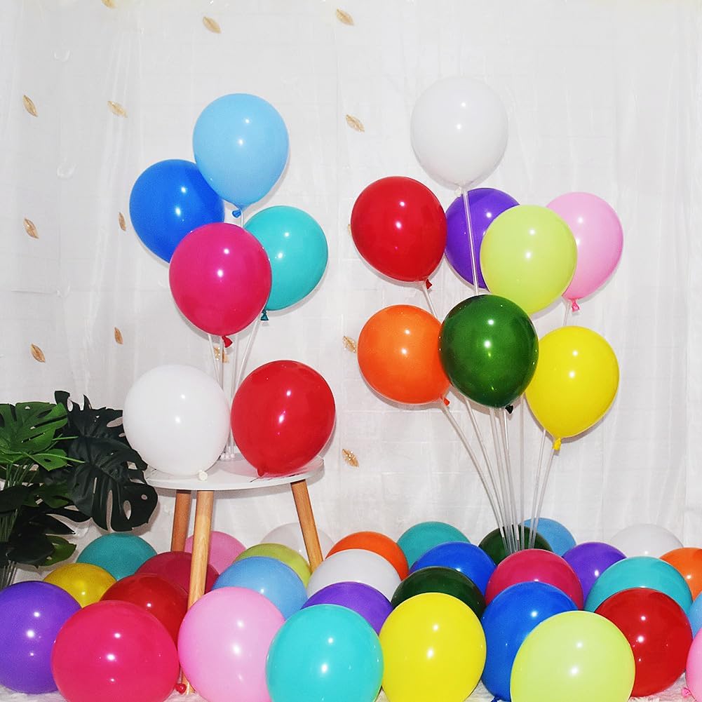 400 Pack 12-Inch Rainbow Latex Balloons - Premium Bulk Multicolor Party Decoration Kit for Weddings, Birthdays, & Baby Showers