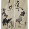 Ofat Home Japanese Noren Curtain - Traditional Flying Crane Door Tapestry & Wall Hanging for Kitchen & Doorway (33.5" x 59")