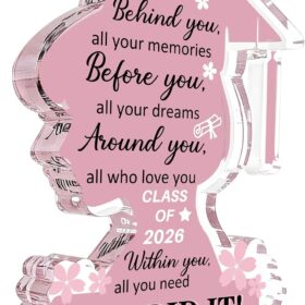 Class of 2026 Graduation Gift for Her & Him - Inspirational Acrylic Plaque Decor for College, High School, University Seniors - Desktop Keepsake & Party Favor