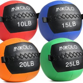 MIKOLO Slam Ball – Soft Shell Medicine Ball with Grip Loop for Wall Ball Shots, Core Training, and CrossFit (Available in 10, 15, 20, 25 lbs)