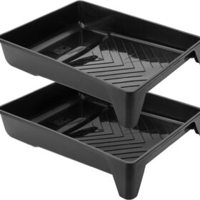 Bates 9-Inch Paint Trays (2-Pack) – Heavy Duty Plastic Deep Well Paint Roller Tray with Textured Ridges for Smooth, Even Paint Distribution