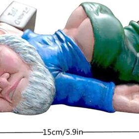 Funny Drunk Dwarf Garden Gnome Statue - Resin Novelty Sculpture for Outdoor Patio, Lawn, Yard & Indoor Decor - Unique Humorous Gift