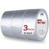 XUXU Heavy Duty Duct Tape, 3-Pack Silver Waterproof Tape, 2 Inch x 60 Yards Total (180 ft), High Tensile Strength for Indoor & Outdoor Repairs
