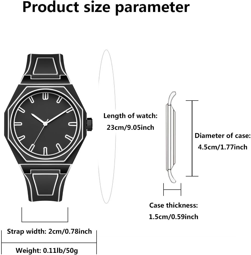 GORBEN Unisex Minimalist Quartz Watch – Creative Anime Series Black & White Sketch Dial for Sports & Fashion
