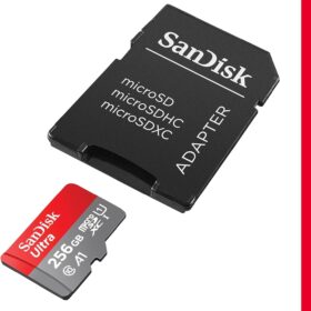 SanDisk 256GB Ultra microSDXC UHS-I Memory Card with Adapter, Up to 150MB/s, A1, Full HD - SDSQUAC-256G-GN6MA