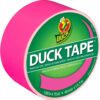 Duck Brand Neon Pink Colored Duct Tape – 1.88 Inch x 15 Yard Roll – Heavy Duty Waterproof Adhesive for Crafts, Repairs, and Decorations