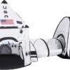 JOYIN White Rocket Ship Play Tent Set with Tunnel – Pop Up Indoor & Outdoor Space Themed Playhouse for Kids, Toddlers, & Pets