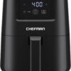 CHEFMAN 2 Quart Digital Air Fryer – Compact, Small-Space Air Fryer with Shake Reminder, Nonstick Dishwasher Safe Basket, 400°F Touch Screen for Healthy Meals & Snacks – Black