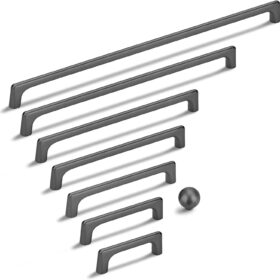 Lardmon 10-Pack 5 Inch Matte Dark Gunmetal Gray Cabinet Pulls, Solid Zinc Alloy Kitchen Drawer Handles, 128mm Center to Center Modern Hardware for Cupboard, Vanity, and Dresser