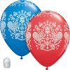 10 Pack 11" Latex Cowboy Bandana Balloons - Red & Blue Western Party Decor with Ribbons