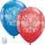 10 Pack 11" Latex Cowboy Bandana Balloons - Red & Blue Western Party Decor with Ribbons