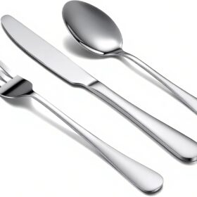3-Piece Premium Stainless Steel Flatware Set – Ergonomic, Rust-Resistant Silverware for Dining, Camping, and Gifting