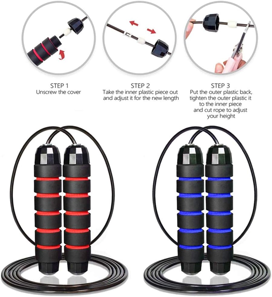 Redify Speed Jump Rope with Memory Foam Handles – Adjustable 10ft Cable for Cardio, Boxing, MMA & Fitness Training for Men, Women & Kids