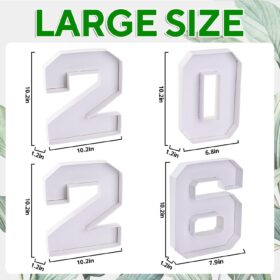 2026 Large Cardboard Number Tray for Charcuterie - 10.2" Fillable Paper Food Display Box for Graduation, New Year & Birthday Parties - White Serving Container for Snacks, Cookies & Chocolates