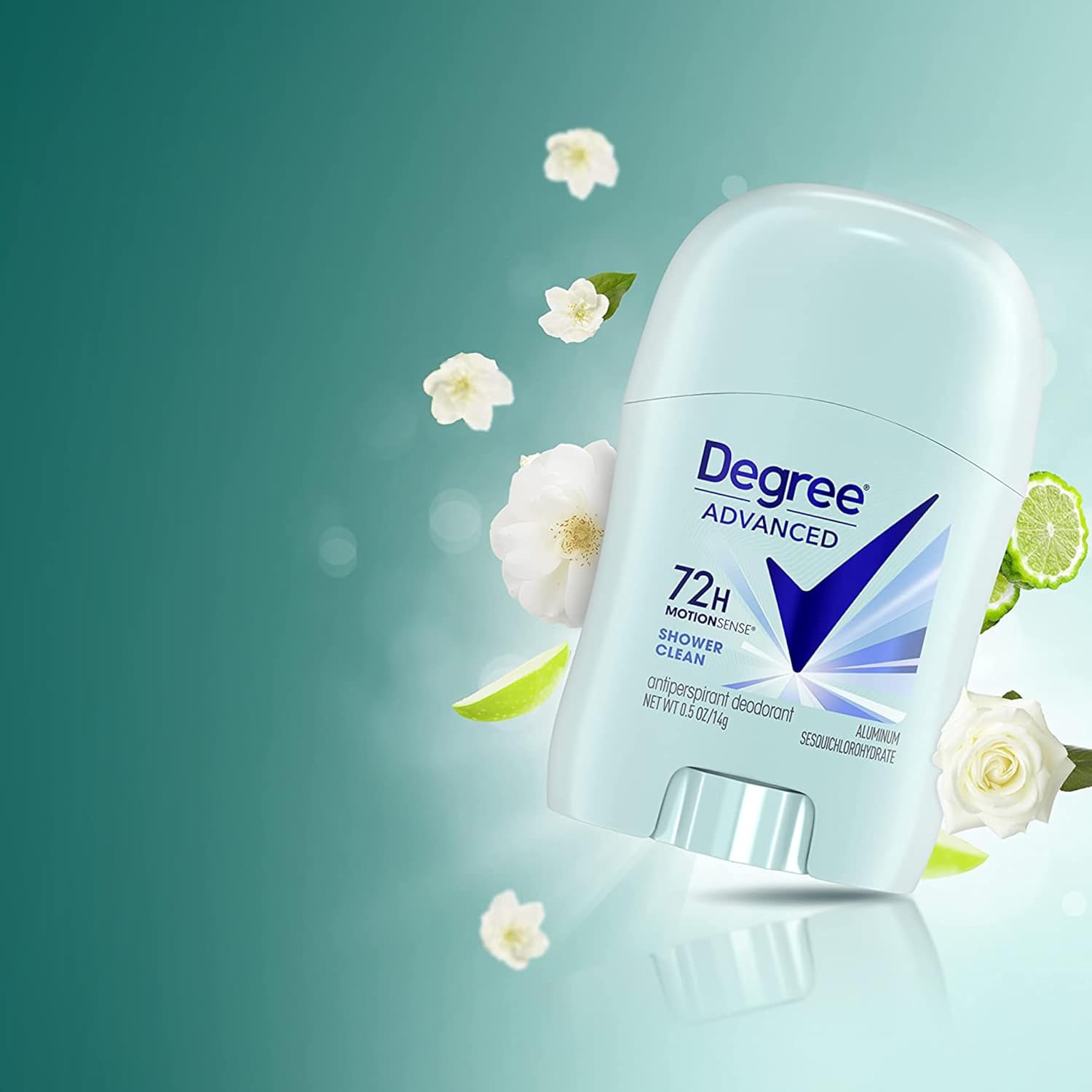 Degree Women's Shower Clean Antiperspirant Deodorant Stick – 72Hr Body Heat Activated Protection, Travel Size 0.5 Oz (18 Pack)