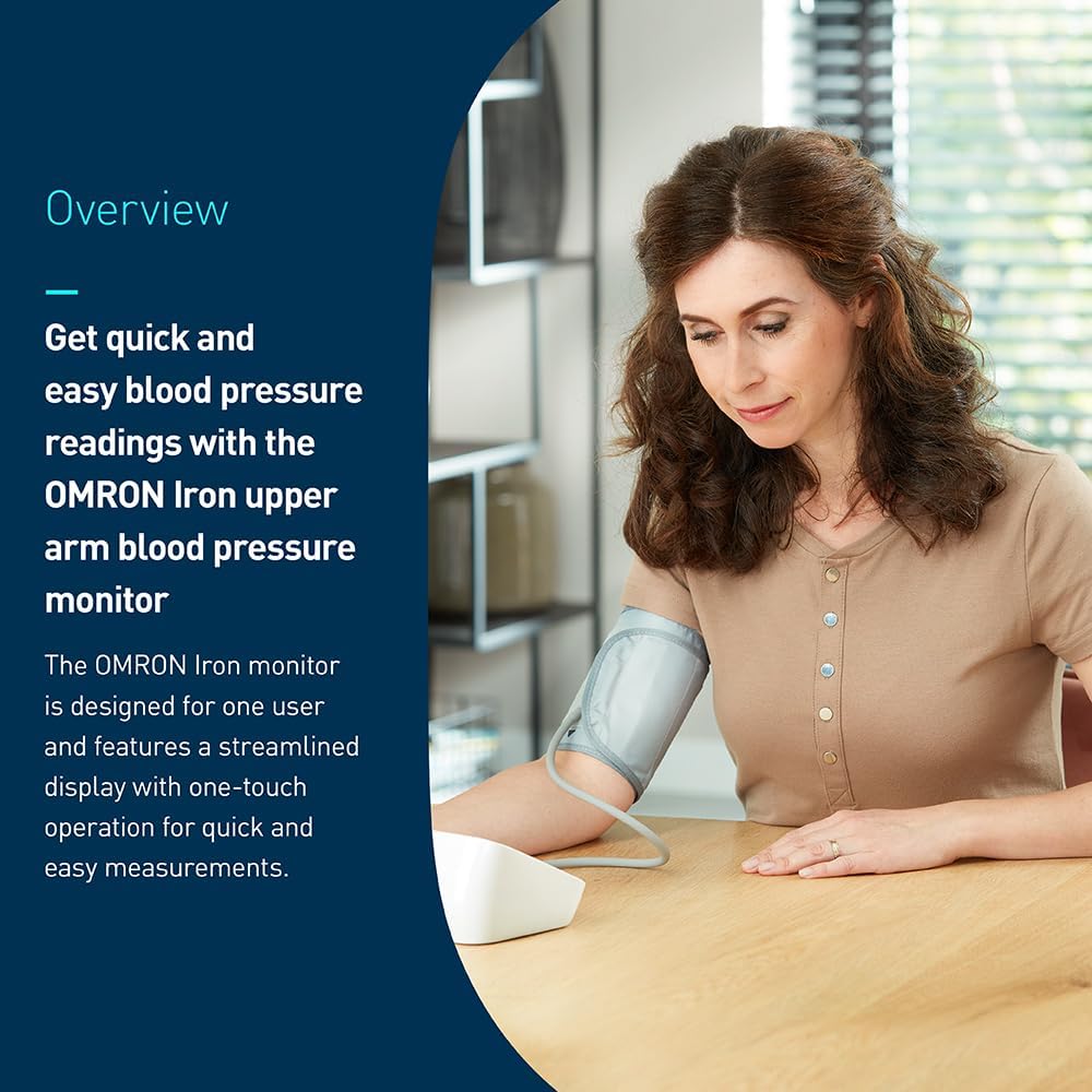 OMRON Iron Series Upper Arm Blood Pressure Monitor - Clinically Validated Accuracy with Irregular Heartbeat Detection