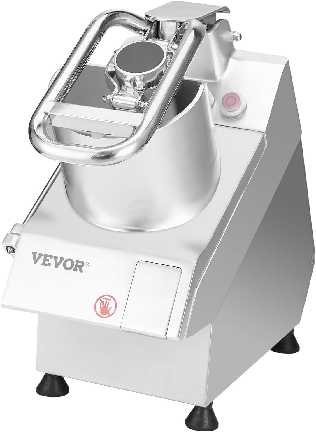 VEVOR Commercial Food Processor with Dual Feed Chutes – 750W Electric Vegetable Chopper & Slicer with 6 Stainless Steel Blades and 4mm/2mm Shredding Discs