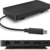 Lenovo USB-C Dual Display Travel Dock with Power Delivery – 7-in-1 Portable Hub, 4K Resolution Support, Integrated Cable (Black)