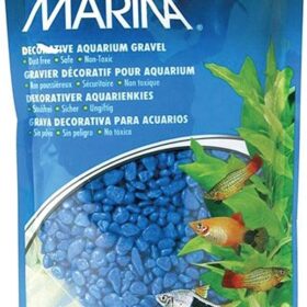 Marina Blue Aquarium Gravel – 1 lb. Epoxy-Coated Decorative Substrate for Fish Tanks