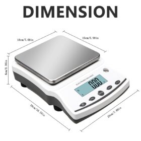REISHY 5000g x 0.01g High Precision Digital Lab Scale & Analytical Balance with Calibration Weights