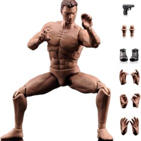 1:12 Scale 6-inch Male Action Figure Body – Flexible Articulated Muscle Mannequin for Artists, Customization, and Photography (Model AM116)