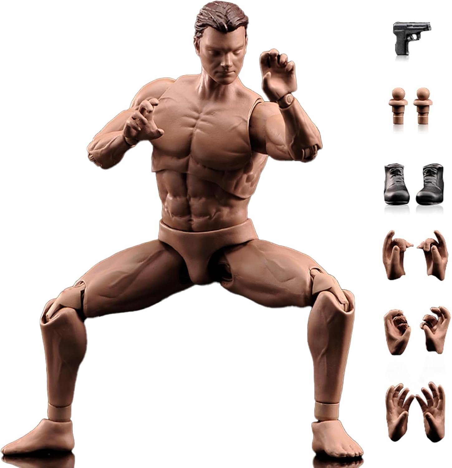 1:12 Scale 6-inch Male Action Figure Body – Flexible Articulated Muscle Mannequin for Artists, Customization, and Photography (Model AM116)