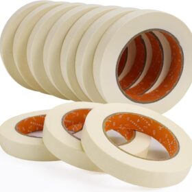 0.75 Inch White Masking Tape Bulk Pack - 10 Rolls of Artist Drafting Tape for Painting, Crafting, & Labeling (3/4" x 55 Yards)