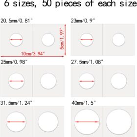300 Pcs 2" x 2" Cardboard Coin Flips - 6 Assorted Sizes Coin Holder Storage Supplies for Pennies, Quarters, Dollars & More Collection