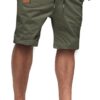 JMIERR Men's Cotton Stretch Twill Chino Shorts - Casual Drawstring Summer Beach & Golf Shorts with Pockets