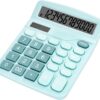 Cute Light Blue Desktop Calculator with Large Display, Dual Power (Solar & Battery), and Big Buttons – Ideal for Office, School, and Home