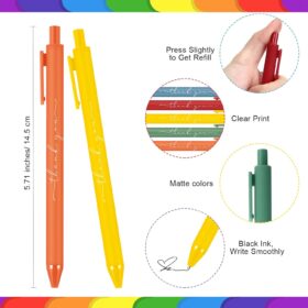 30-Pack Thank You Pens Bulk Set, Multicolor Rainbow Ballpoint Pens for Nurse, Teacher & Staff Appreciation Gifts, Smooth Writing Office Supplies (Assorted Colors)