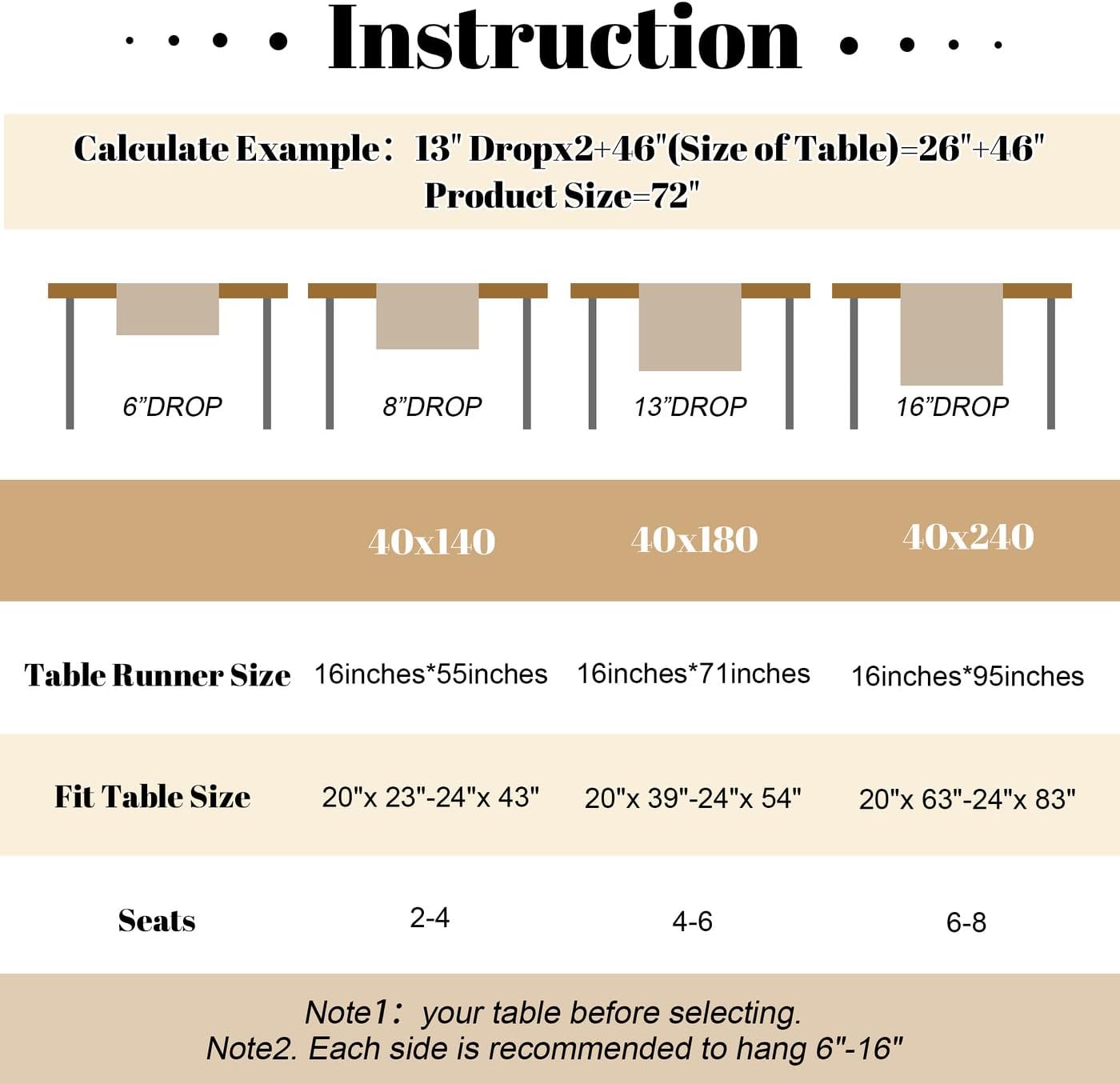 YATOJUZI Waterproof Farmhouse Table Runner - 16x72 Inch Neutral White Polyester Tablecloth for Dining, Kitchen, Coffee Tables & Home Decor