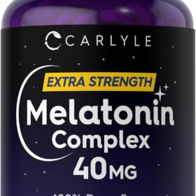 Carlyle Extra Strength Melatonin 40mg Complex | 150 Fast-Dissolve Tablets with Ashwagandha & Chamomile | Vegetarian, Non-GMO Sleep Support