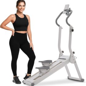 Advanced Folding Magnetic Stair Stepper with Bluetooth APP, 16-Level Resistance & 19-Inch Stride - 350LB Capacity Compact Home Climber