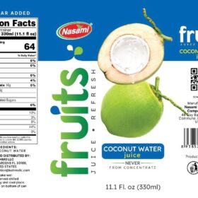 NASAMI 100% Natural Coconut Water, Original Flavor - 11.1 FL OZ Cans (Pack of 24) – Pure Hydration, Potassium Rich, Non-GMO & Vegan