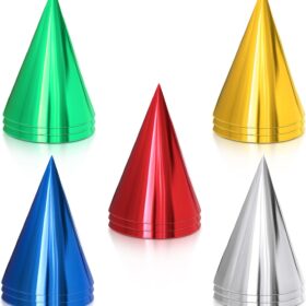 Sumind Metallic Foil Party Hats – 24 Pack Colorful Cone Birthday Crowns for Adults & Teens – Durable, Vibrant Party Headwear for Celebrations