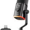 MAONO PD100W Wireless Dynamic USB Microphone with RGB Lighting, 2.4GHz Plug & Play PC Gaming Mic featuring One-Click Noise Reduction and Real-Time Monitoring