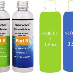 Platinum Silicone Mold Making Kit – 7 oz (1:1 Mix Ratio) Translucent Liquid Rubber for Resin, Candle & Soap Casting – DIY Jewelry & Craft Molds