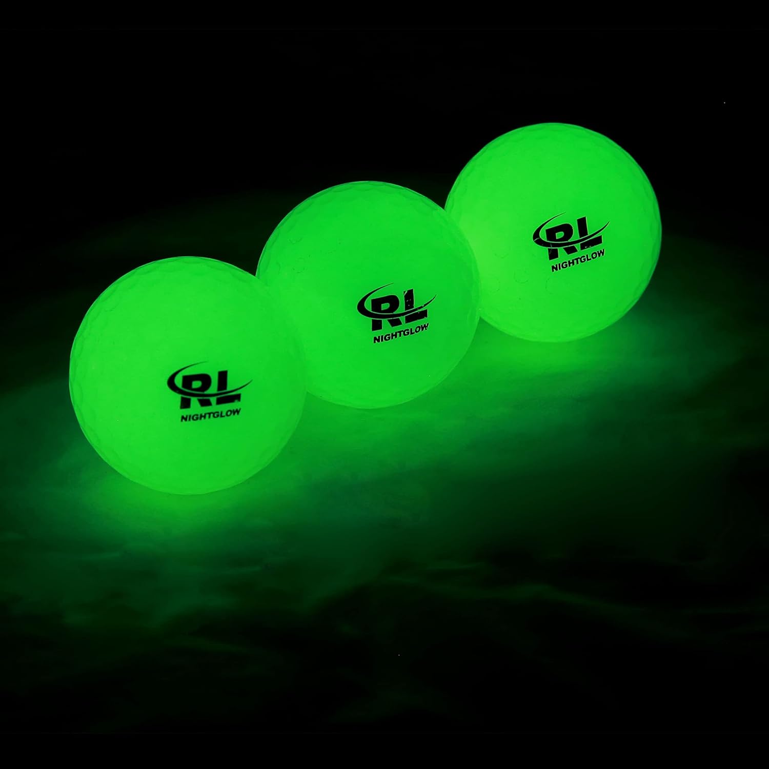 R&L Glow in The Dark Golf Balls – Premium UV-Rechargeable Night Golf Balls for Low Light Play – Includes 21 LED Flashlight